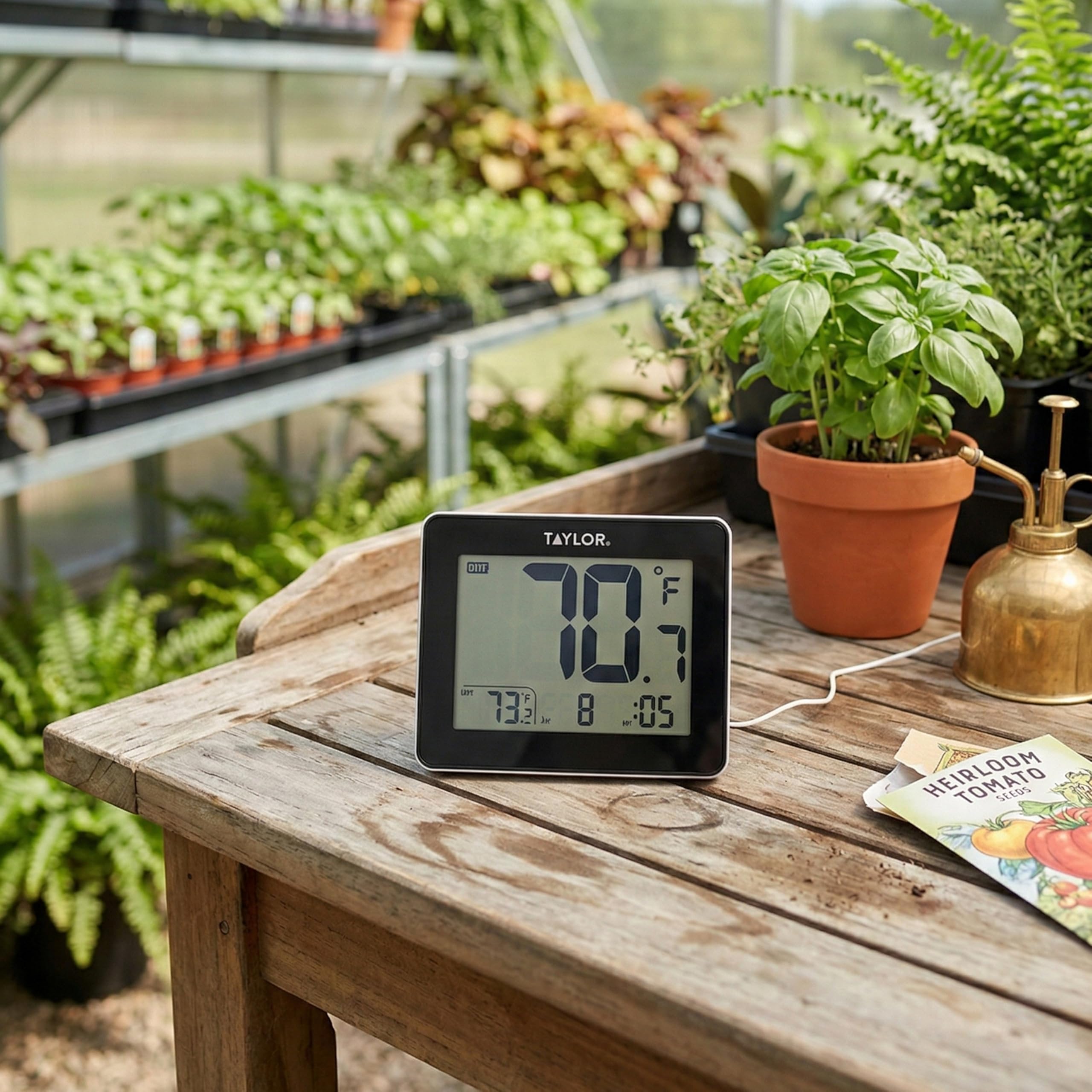 Taylor 10 ft wired probe enables versatile sensor placement.