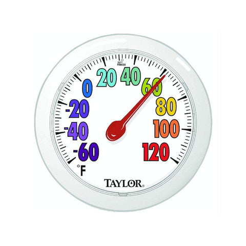Taylor 5631 Colortrack Dial outdoor thermometer with bold numbers for easy reading on the patio