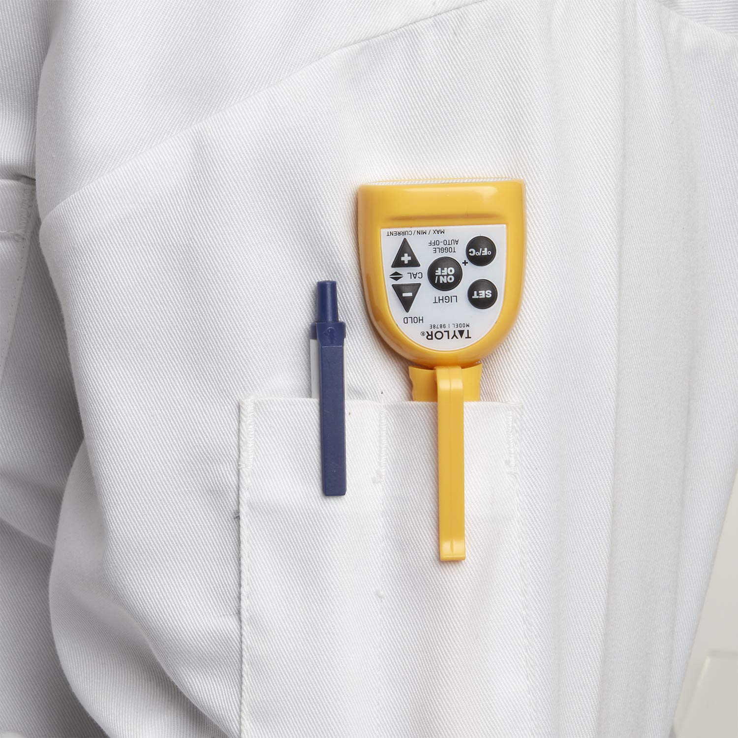 Taylor compact thermometer with FDA-recommended 1.5mm probe enables precise thin-food measurements