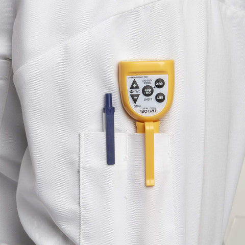 Taylor compact thermometer with FDA-recommended 1.5mm probe enables precise thin-food measurements