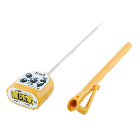 Taylor compact thermometer with amber backlit readout for easy temp checks