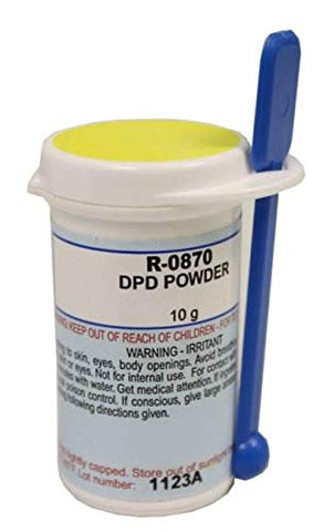 Close-up of DPD powder pour detail for precise testing