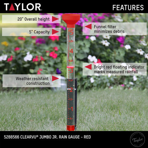 Taylor Jumbo Jr ground stake shown for lawn or garden installation