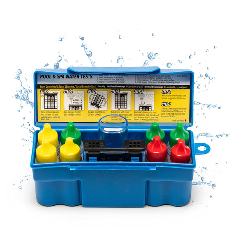 Taylor K-1004 DPD 6-in-1 pool test kit with compact case for quick, accurate pool water readings