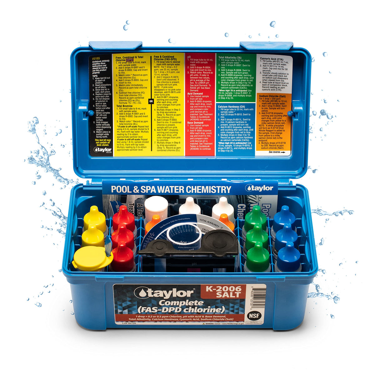 Taylor K-2006-SALT FAS-DPD kit storage case with organized testing components