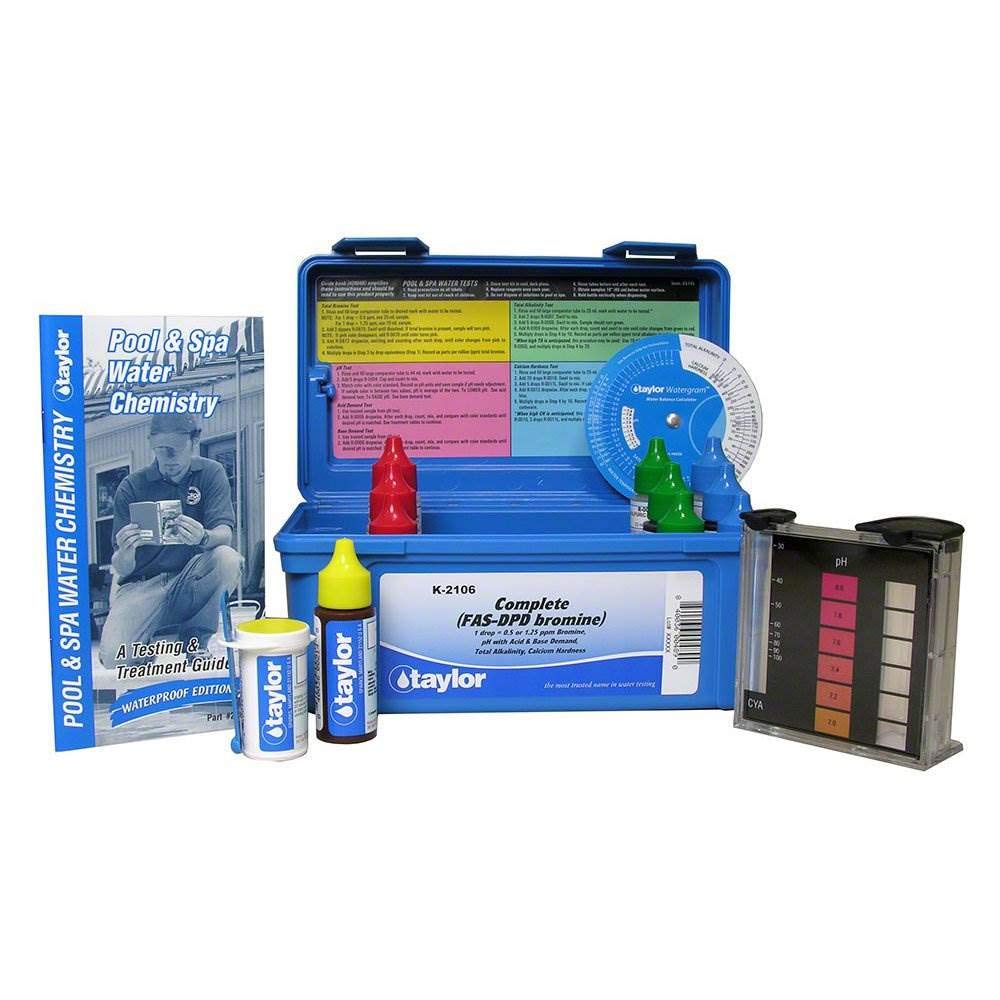 Taylor K-2106 complete kit overview showing all-in-one water testing for fast results at home