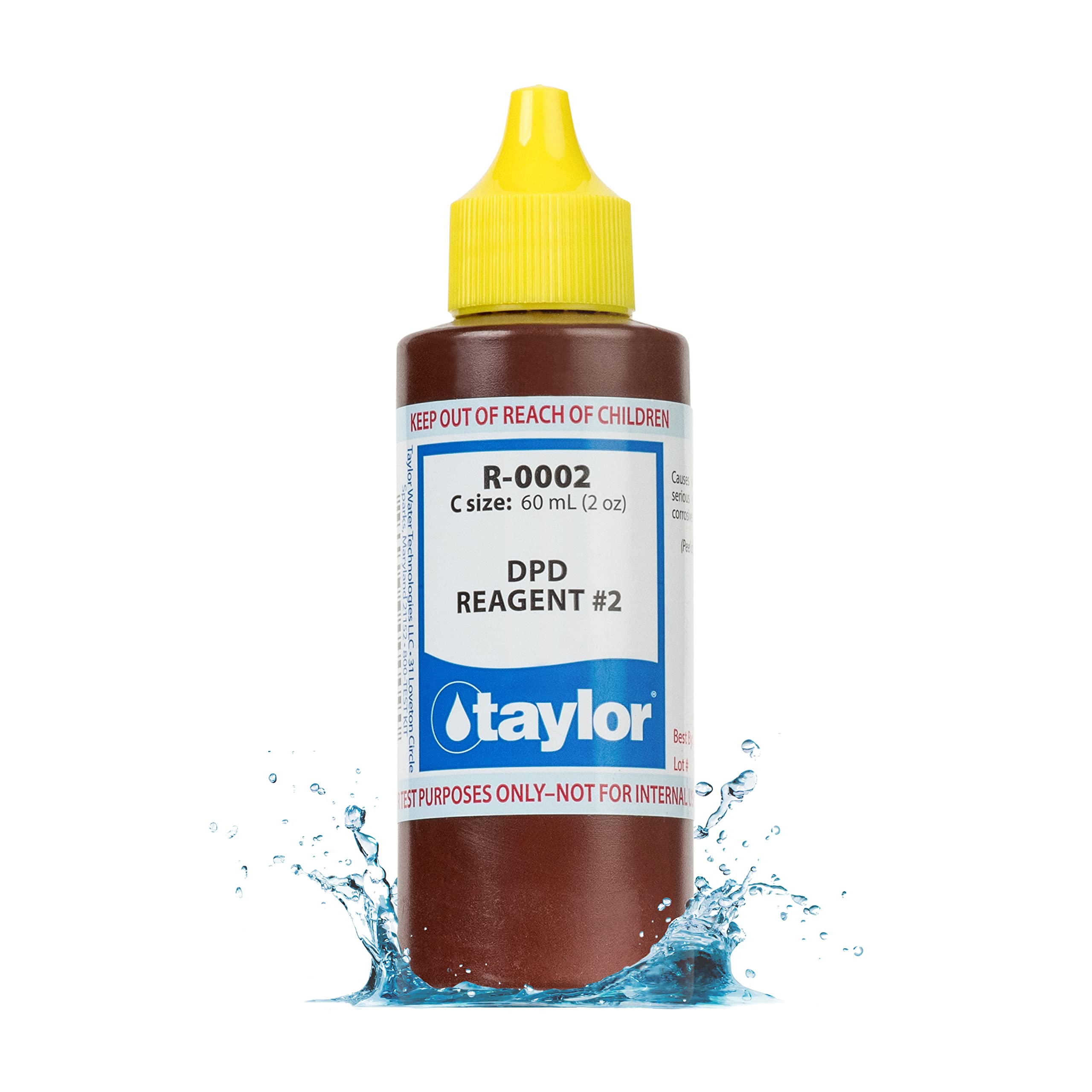 Taylor R-0002-C DPD liquid bottle for fast pool testing and chlorine monitoring.