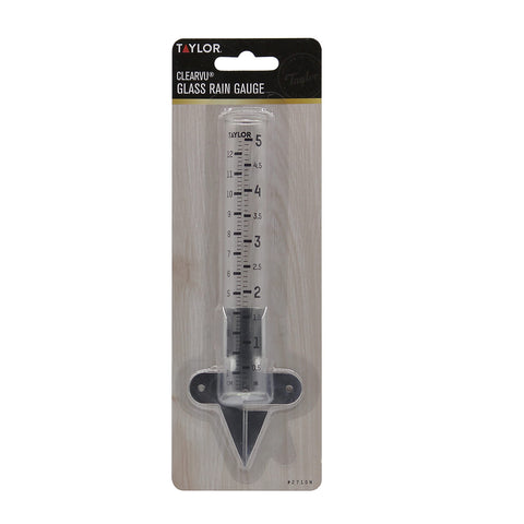Taylor two-piece rain gauge set allows monitoring in multiple yard locations.