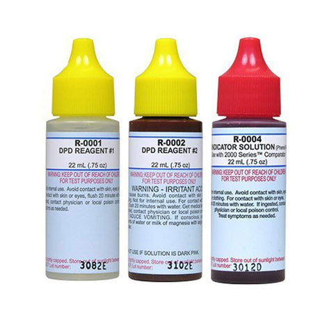 Taylor replacement reagent refill kit, basic three-quarter-ounce bottle, ready for quick, reliable replenishment.