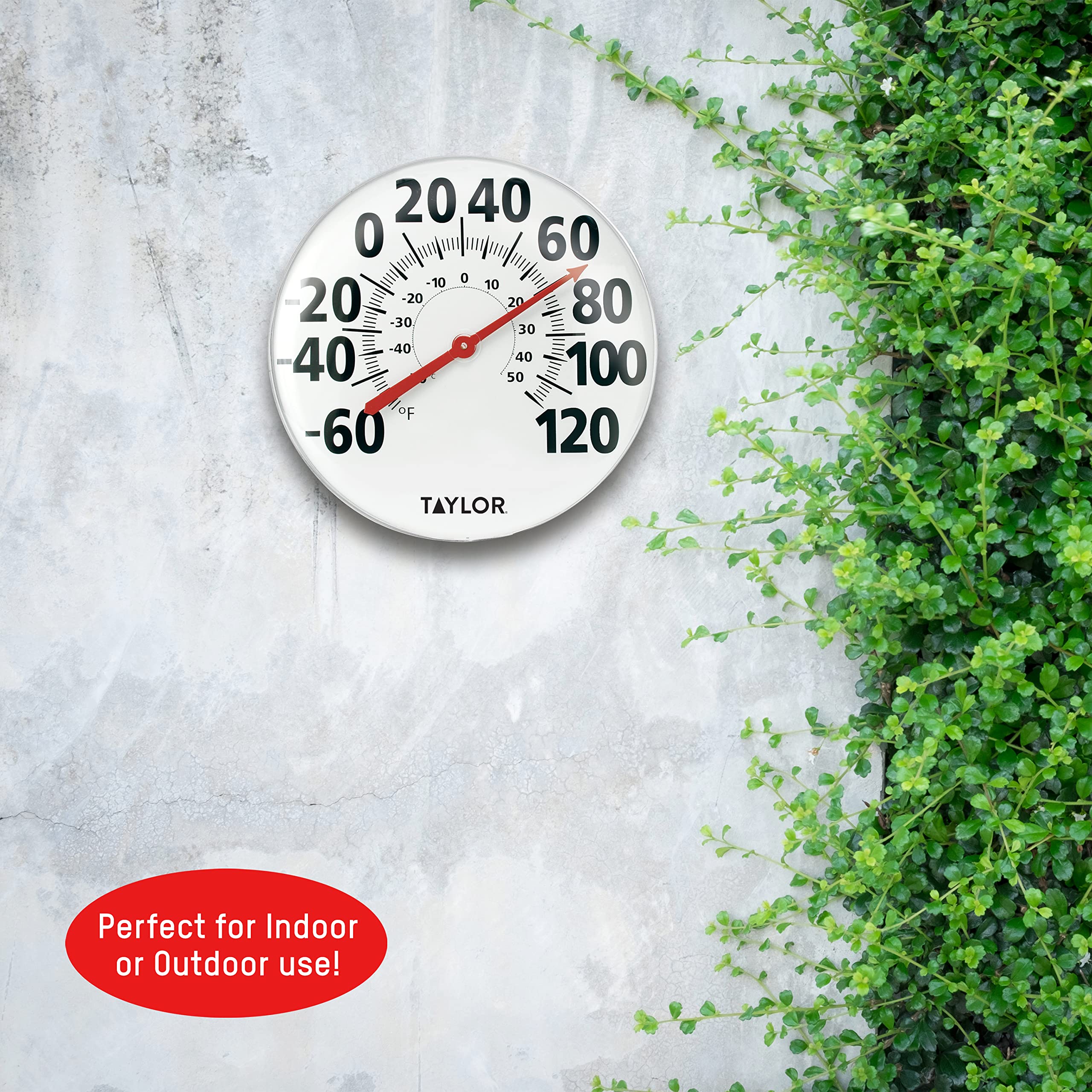 Taylor thermometer displays wide temperature range for various climates