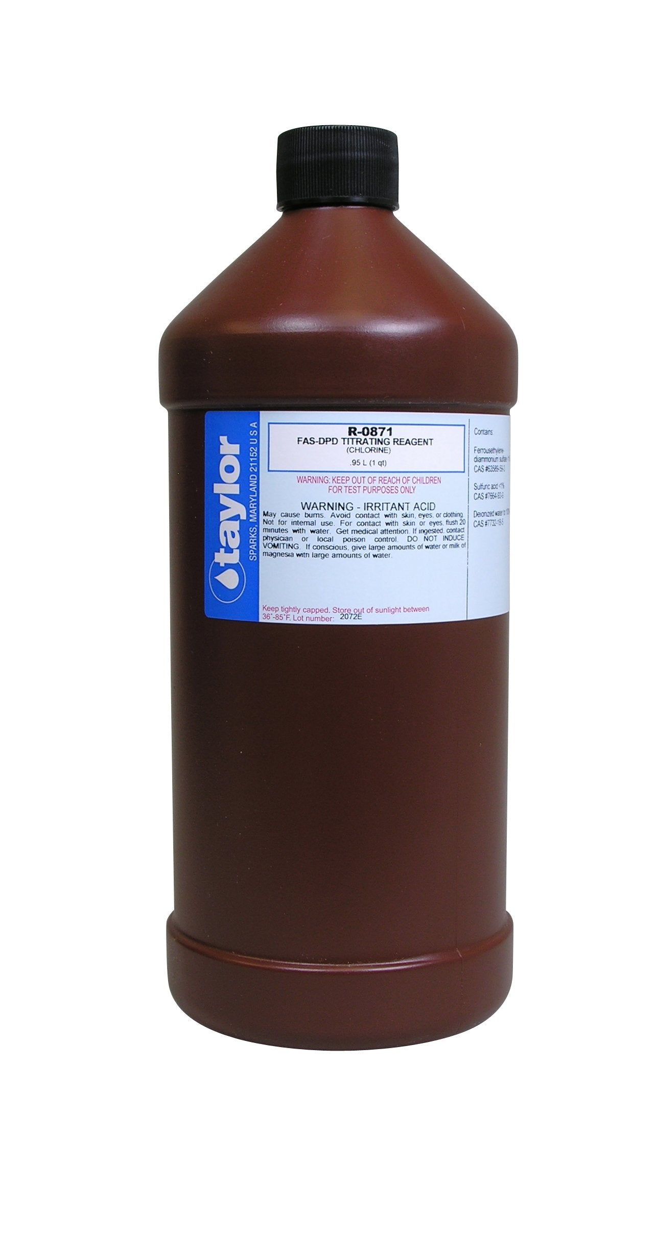 Taylor R0871-F FAS-DPD titrating reagent for precise pool testing and balanced water