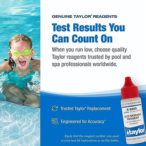 Close-up of Taylor 2000-series test kit replacement reagent