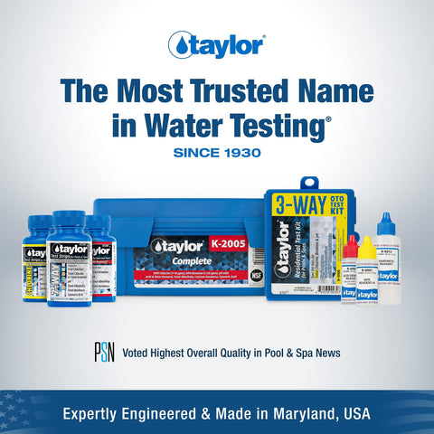 Taylor pool and spa testing setup for homeowners