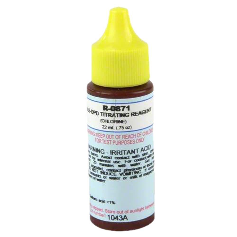 Taylor Technologies FAS-DPD titrating reagent for chlorine bottle pour supports accurate testing in labs and pools.