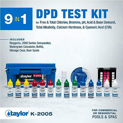 Taylor K-2005 HR kit bottles deliver high-range results for chlorine and bromine.