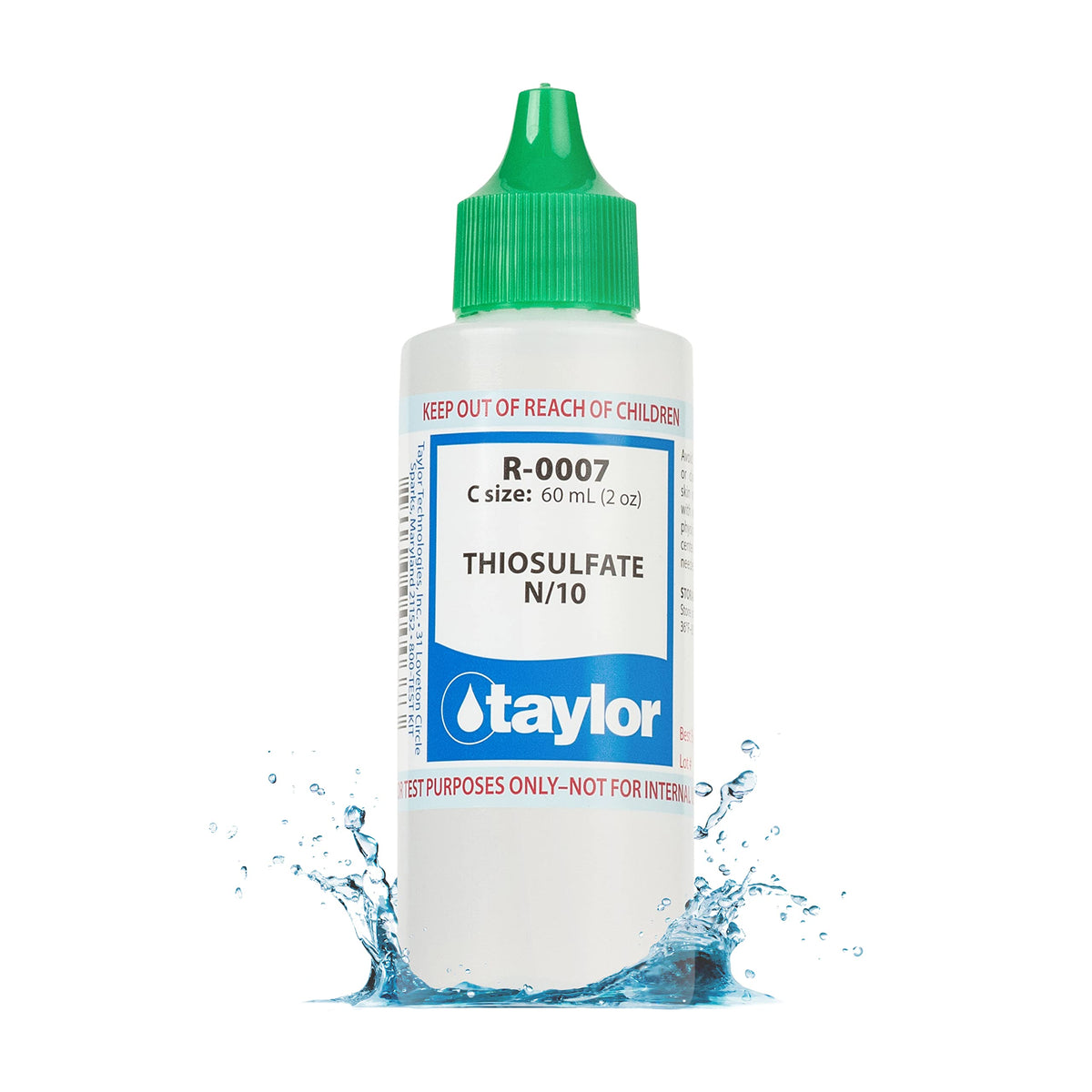 Taylor Technologies thiosulfate no7 n10 2oz bottle extends test kit life for Total Alkalinity testing