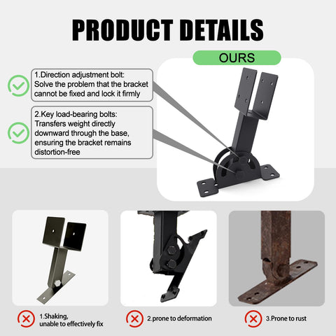 TAYORY heavy-duty brackets with base bolts to prevent deformation.