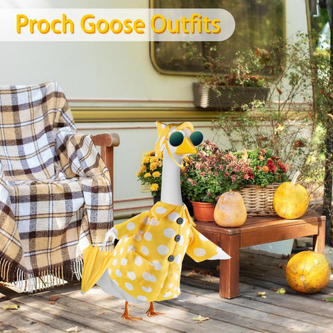TAZKZZY 23 inch goose statue outfit fits large lawn statues