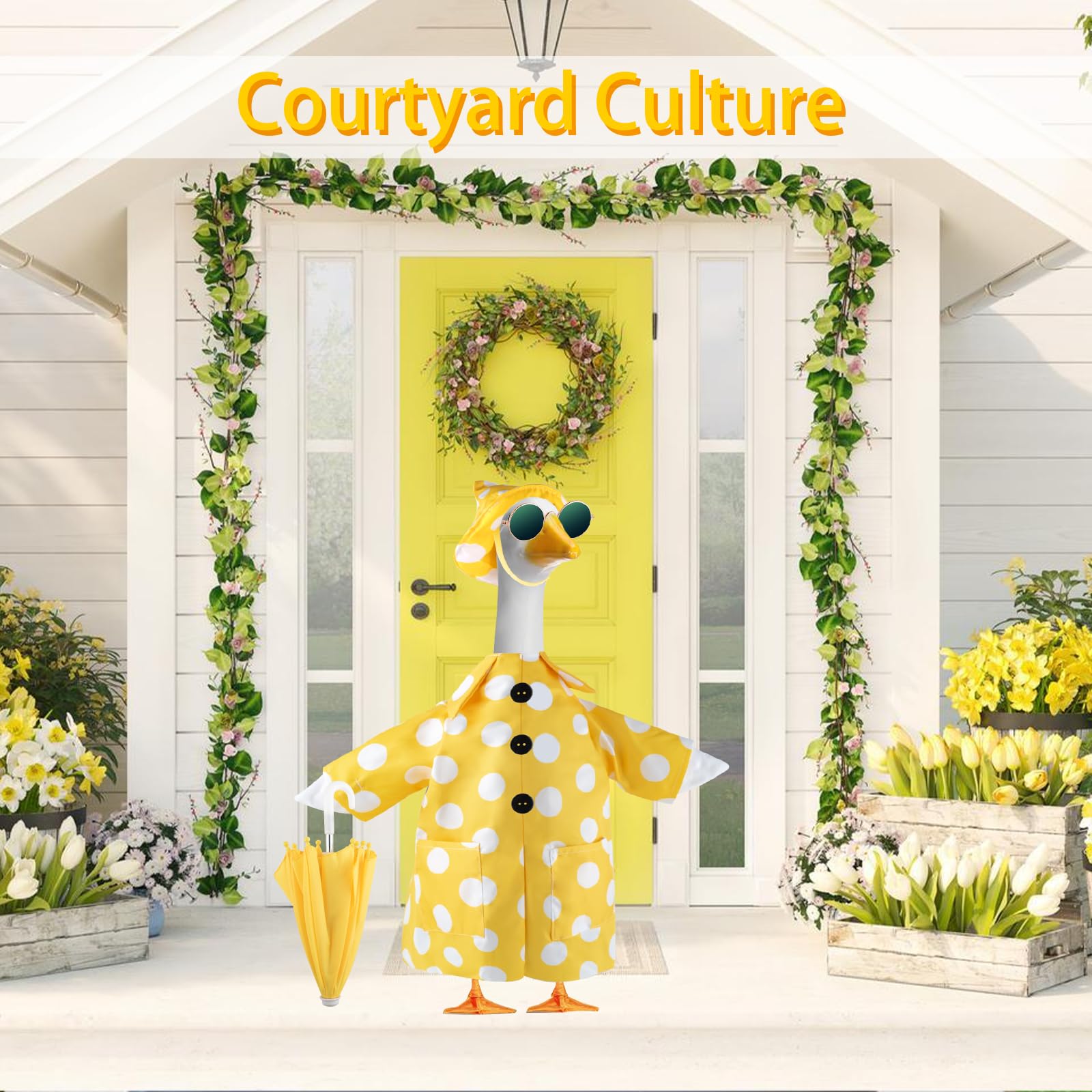 TAZKZZY garden party decor goose outfit for festive yard vibe