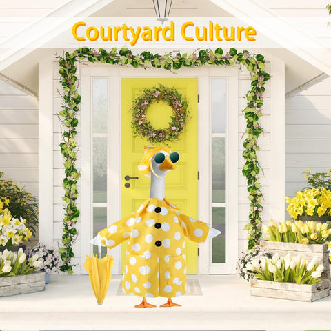 TAZKZZY garden party decor goose outfit for festive yard vibe