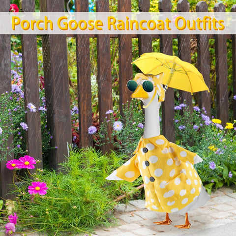 TAZKZZY goose umbrella yellow protecting statue in rain
