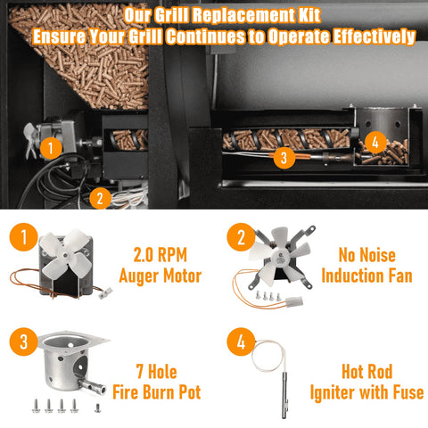 Tbgrepts compatibility-ready kit compatible with Pit Boss and Traeger pellet grills.