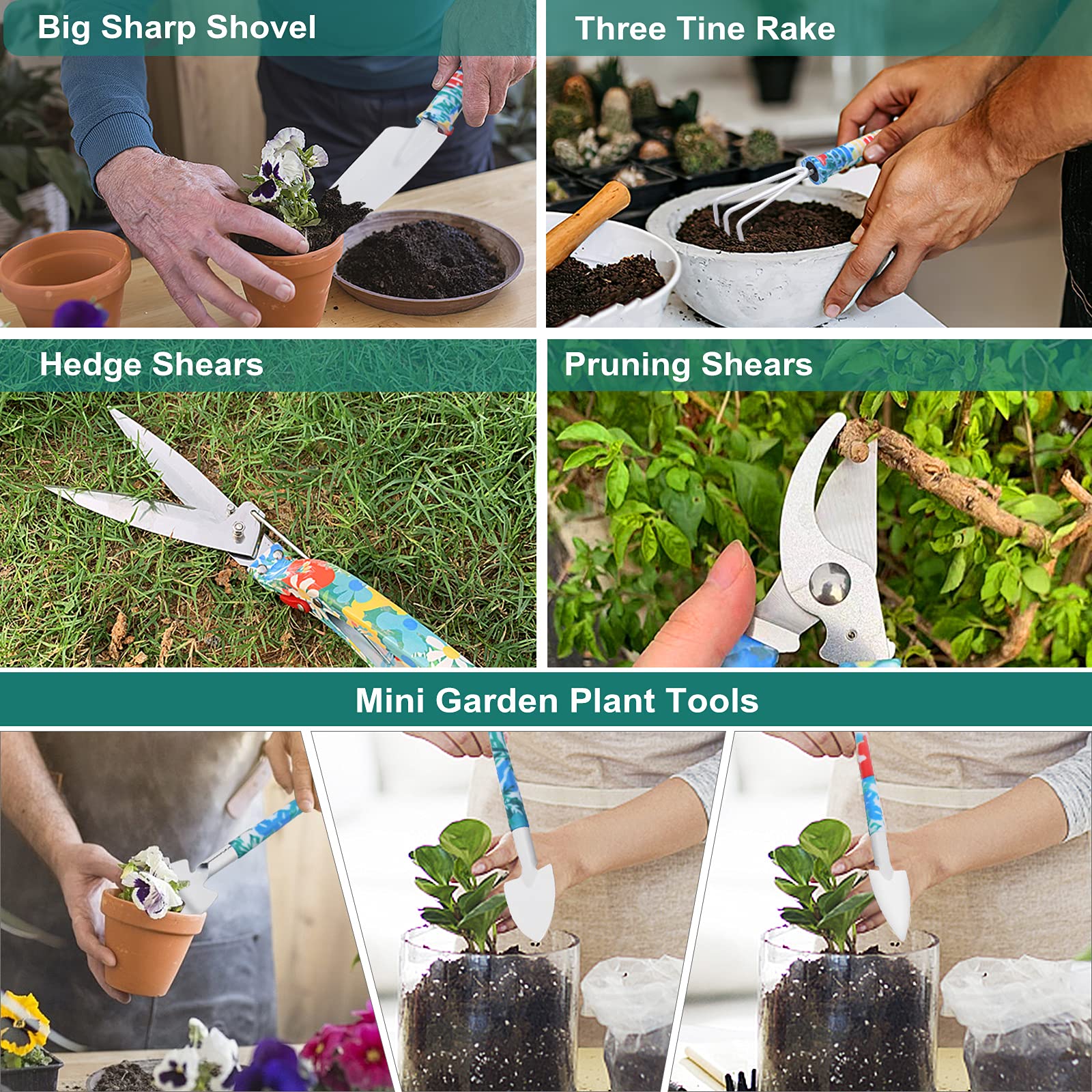 Tbltaca big round shovel for efficient digging in beds.
