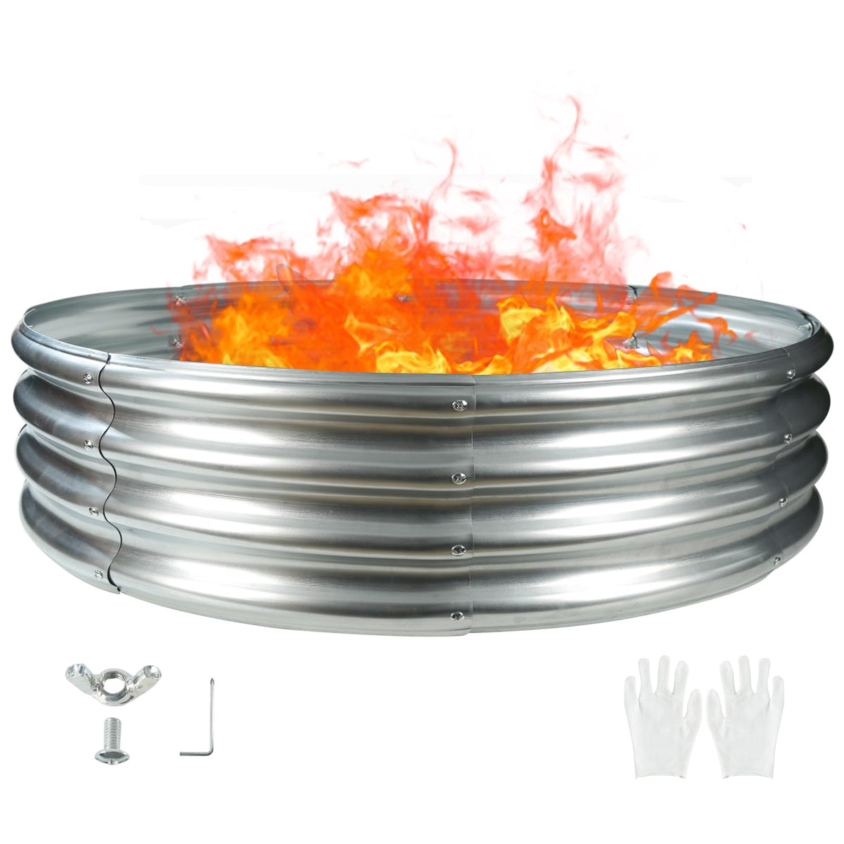 TBMLC camp fire ring 5ft diameter in backyard provides durable outdoor warmth