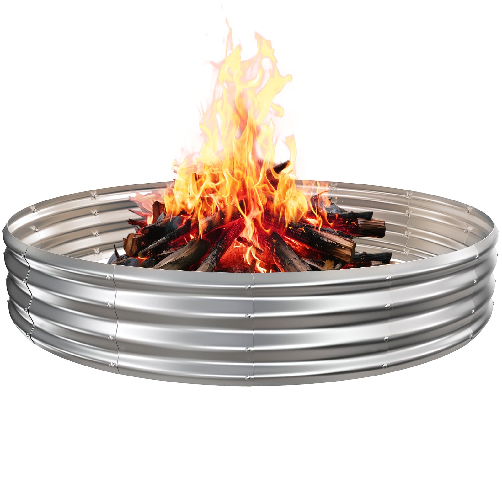 TBMLC camp fire ring top view shows generous 6ft diameter for backyard fires