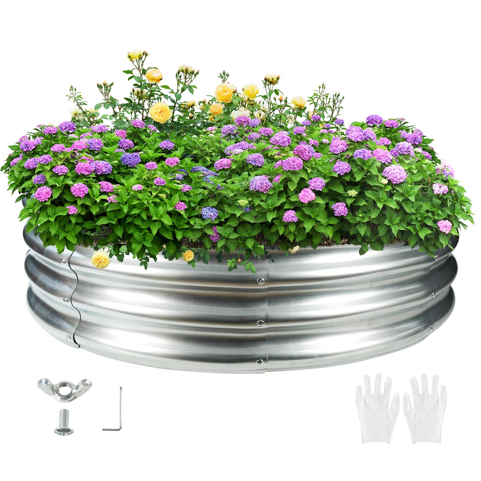TBMLC heavy-duty steel fire pit in silver offers safe containment for bonfires.