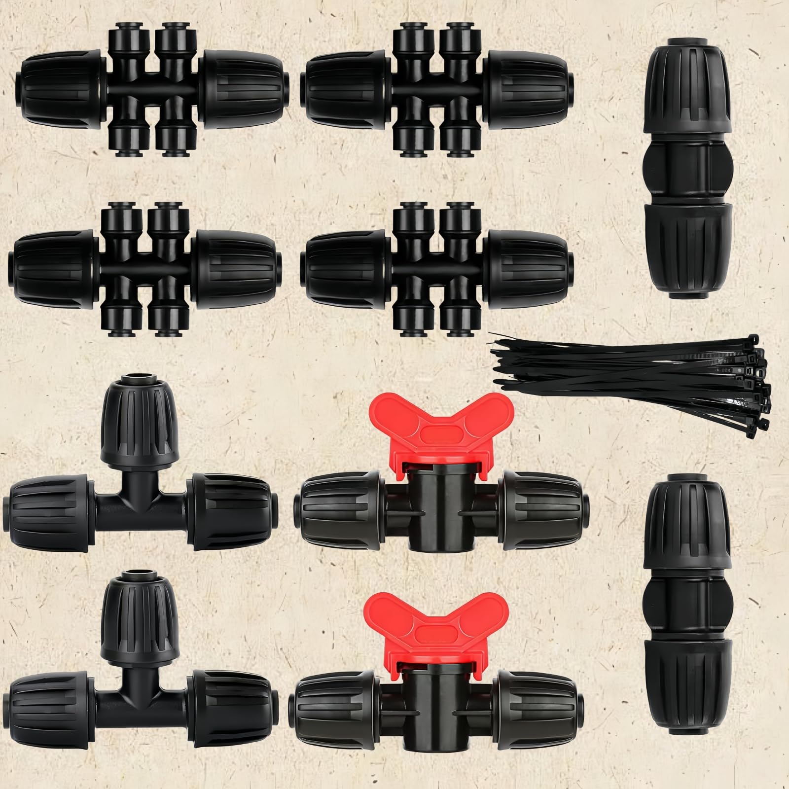 TBPA complete drip irrigation kit ready for garden watering setup.