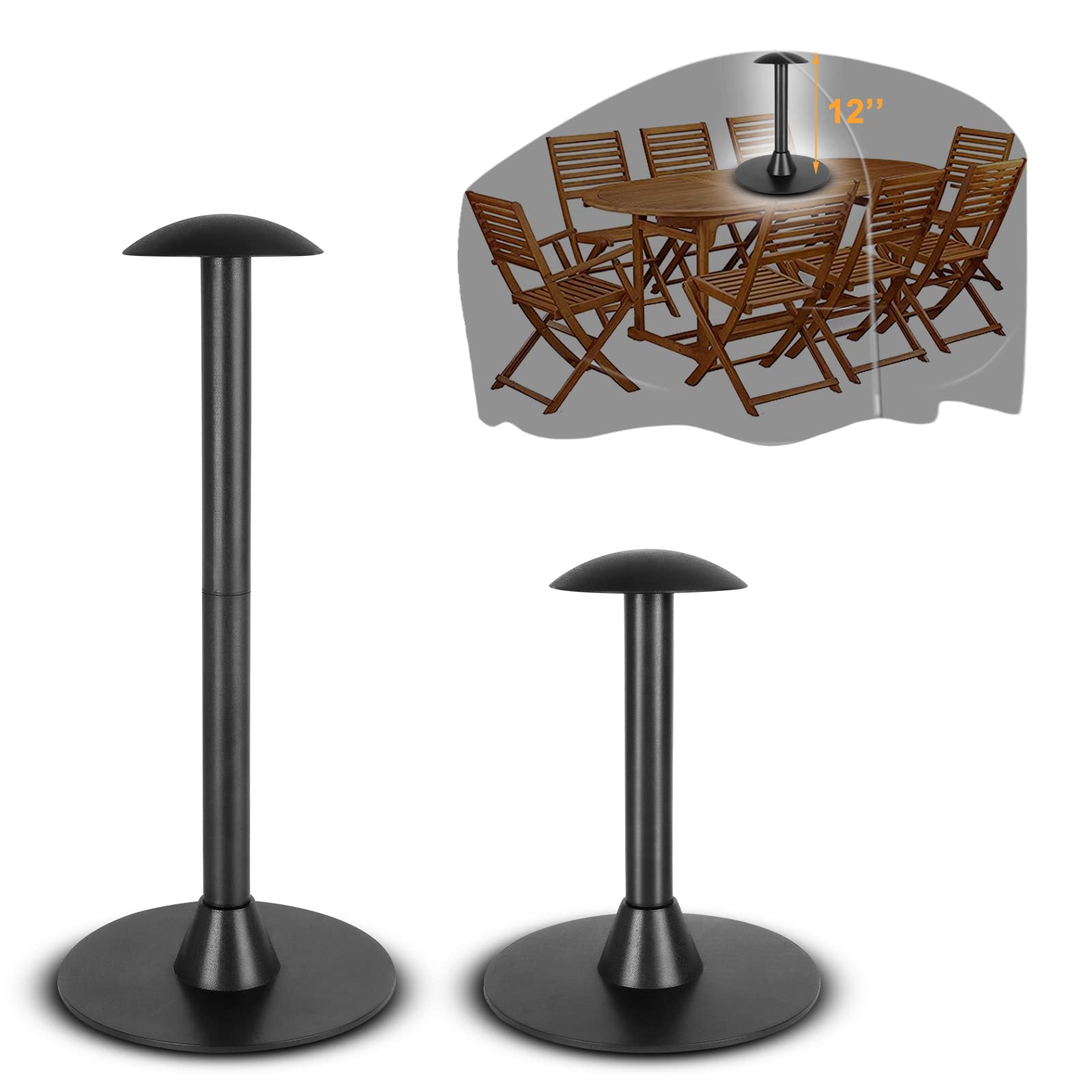 TBTeek adjustable 12-inch pole elevates patio cover for drainage and dry cushions