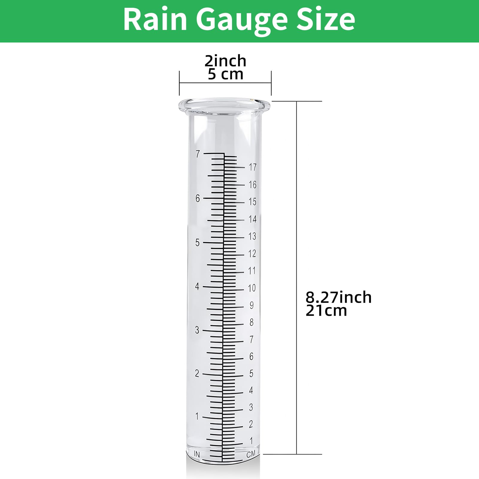 TBWHL durable glass rain gauge tube for outdoor use in all seasons.