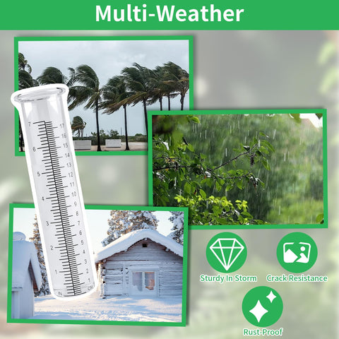 TBWHL glass gauge tube designed for garden, deck, and yard monitoring.