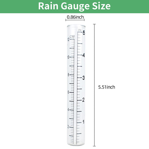 TBWHL glass tube shows clear inch-scale for precise rainfall readings.