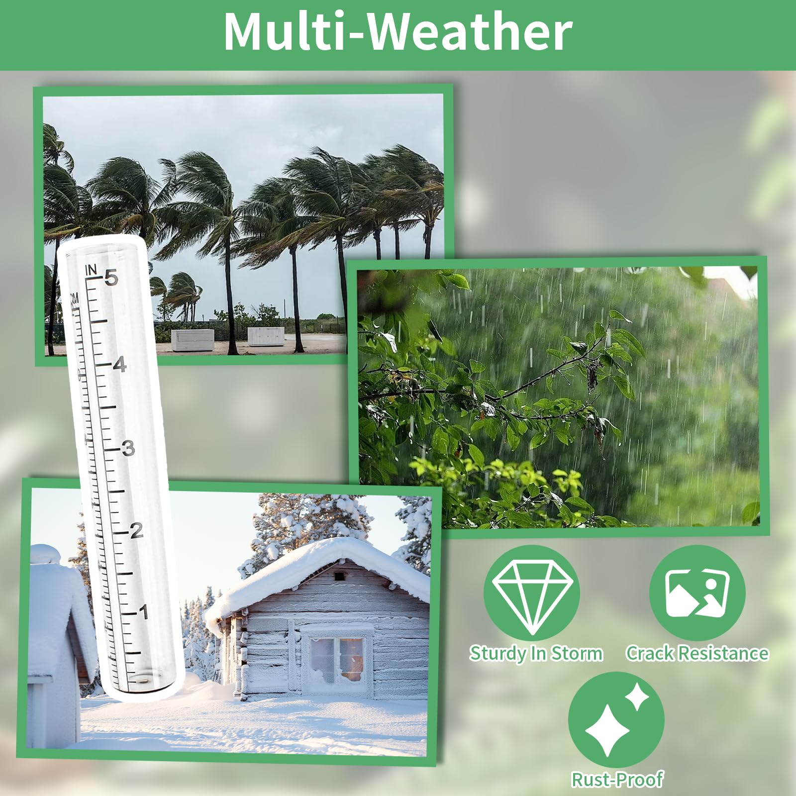 TBWHL 2-pack replacement rain-gauge tube supports outdoor use.