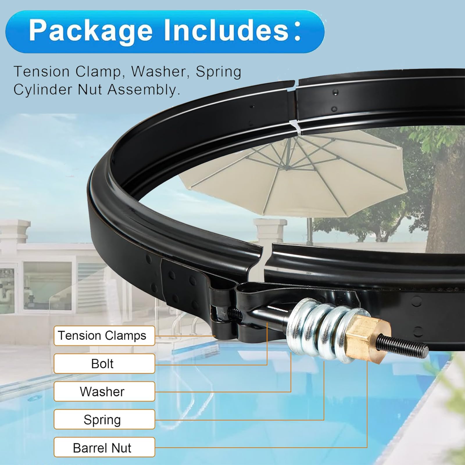 TBYCTT 190003 clamp kit in packaging showing complete upgrade for pool filters.