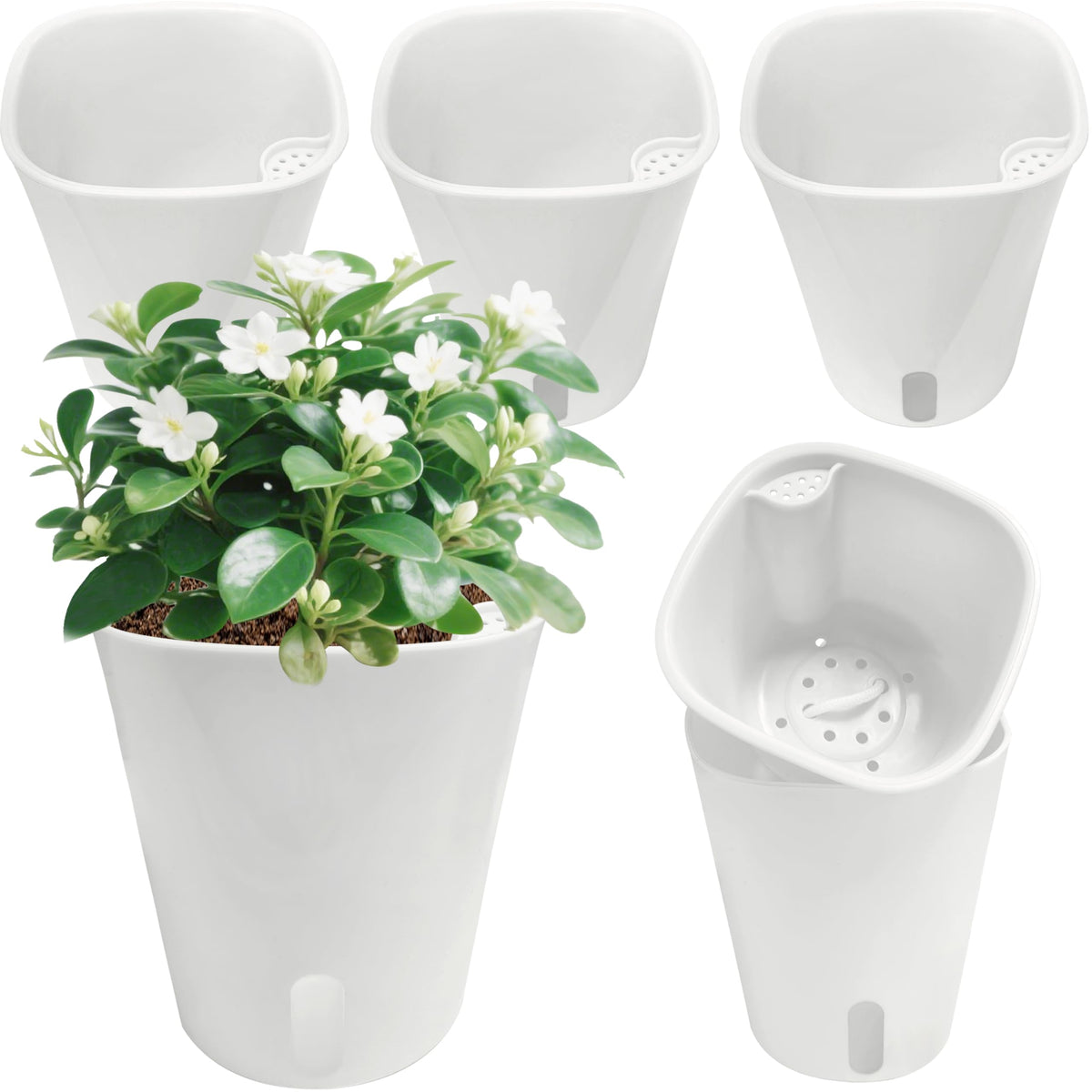 TCBWFY 5-inch inner pot for self-watering supports healthy root growth