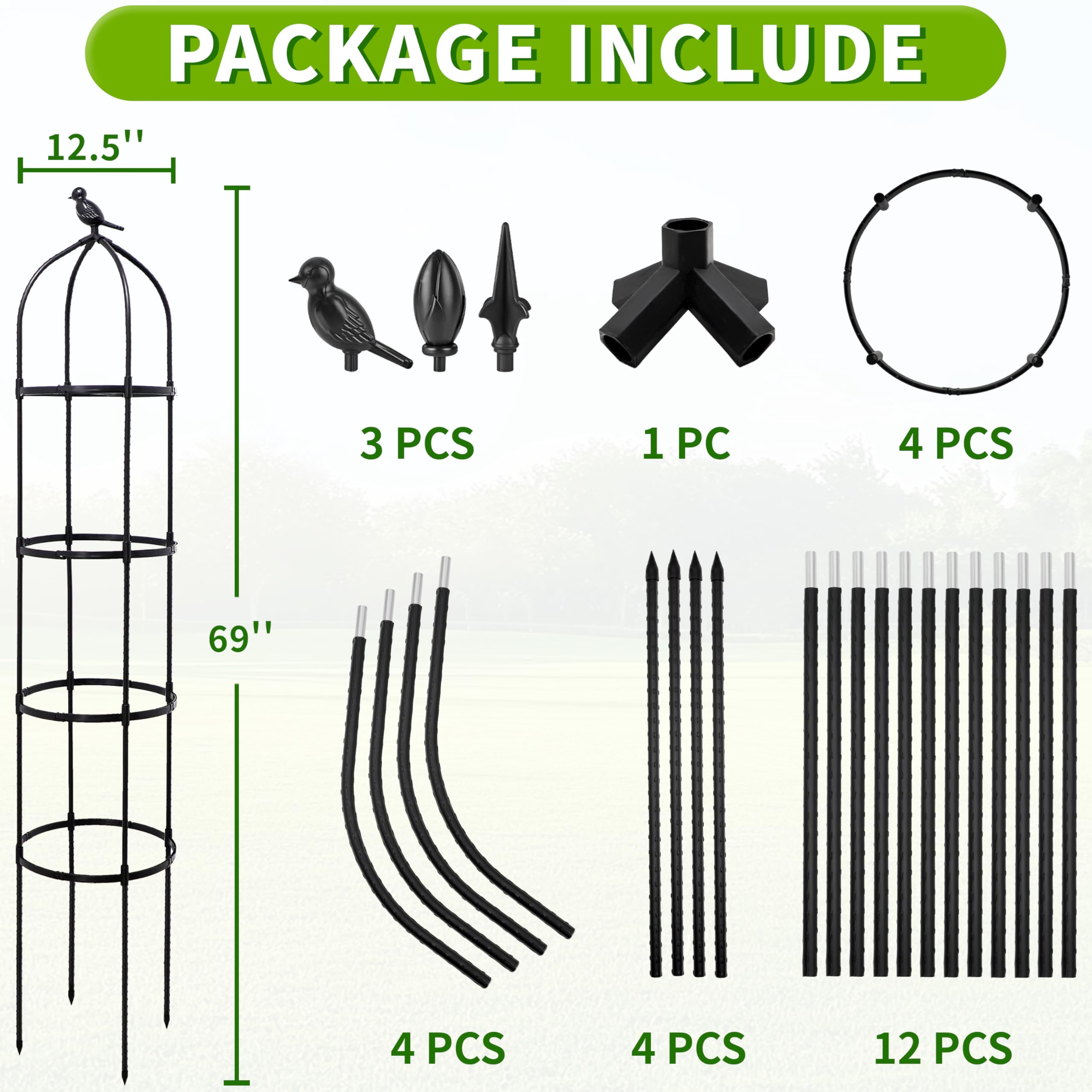 TCBWFY adjustable 4-tier system enables vertical growth for various plants.