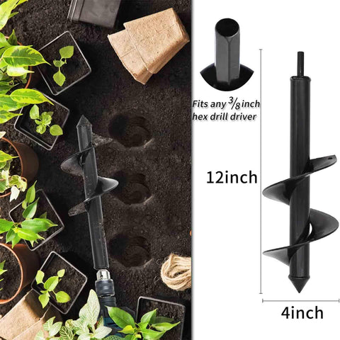 TCBWFY bulb planter auger enables rapid holes for bedding plants and flowers