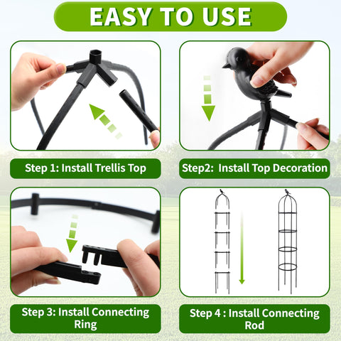 TCBWFY decorative toppers showcase three stylish options for garden aesthetics.