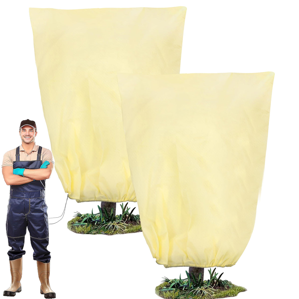TCBWFY plant cover 78x41 inches in full view protects outdoor plants from frost.