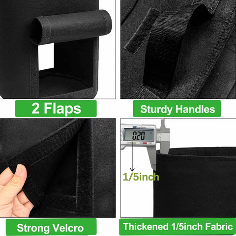 TCBWFY 14oz fabric grow bag showing durability and breathability
