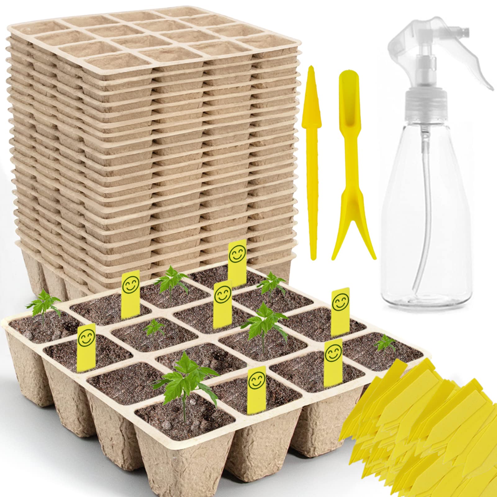 TCBWFY seedling start tray with 320 cells for easy transplant without root disturbance