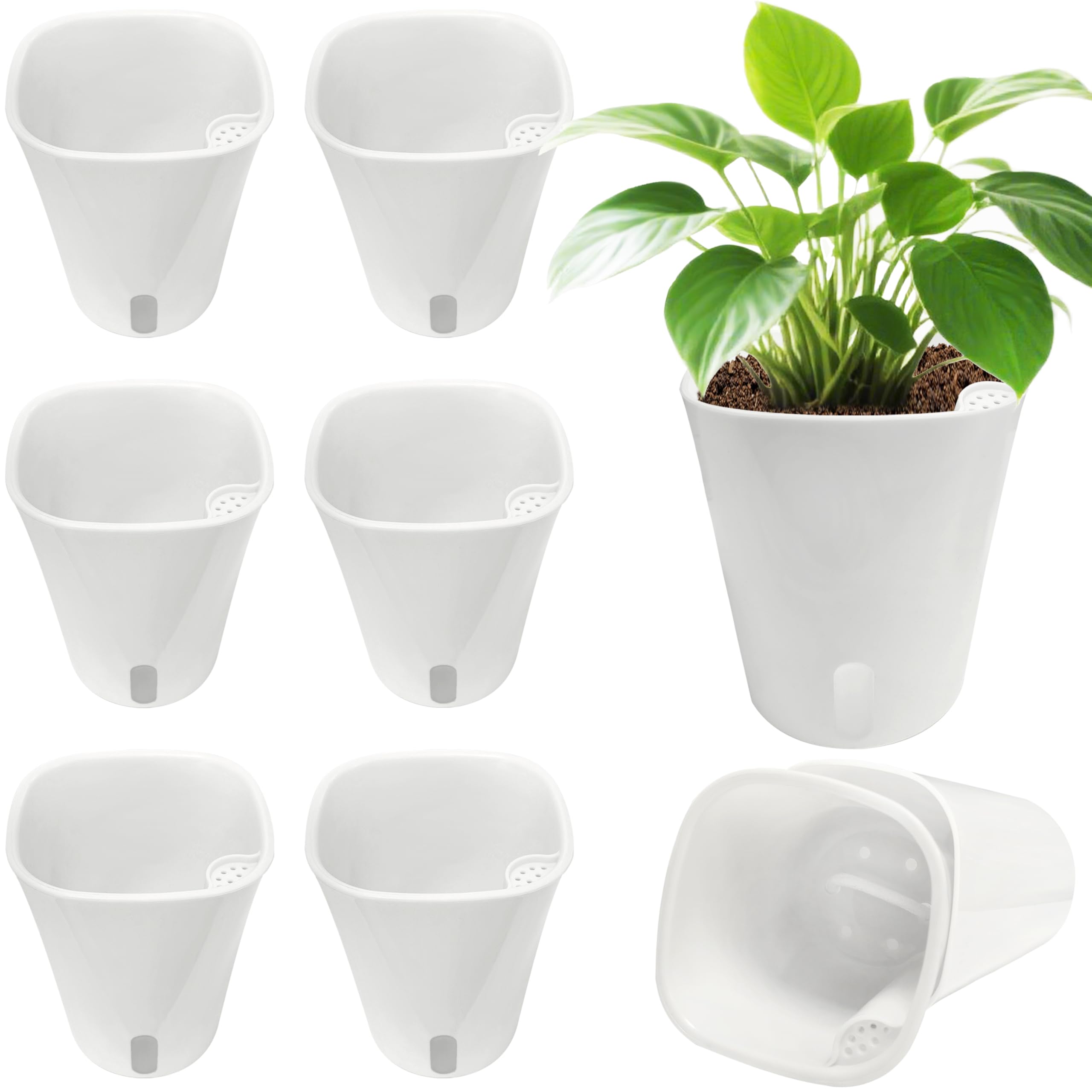 TCBWFY 4-inch inner self-watering pot for compact indoor plants