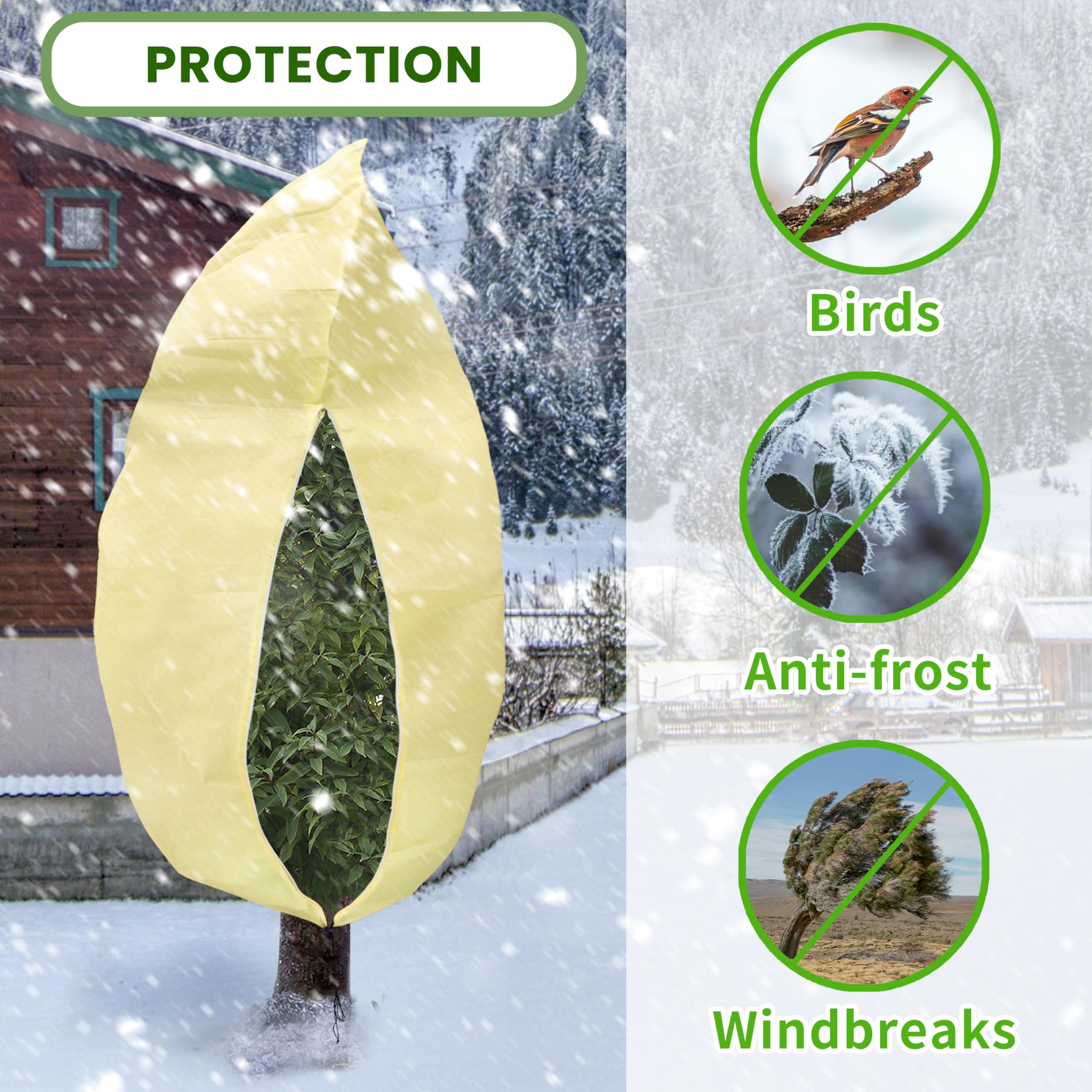 TCBWFY two-pack frost protection blankets suitable for shrubs and small trees.