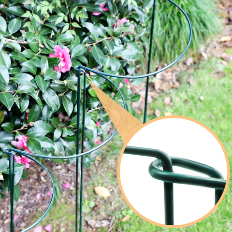 TCBWFY weather resistant stakes blend with greenery for discreet support.