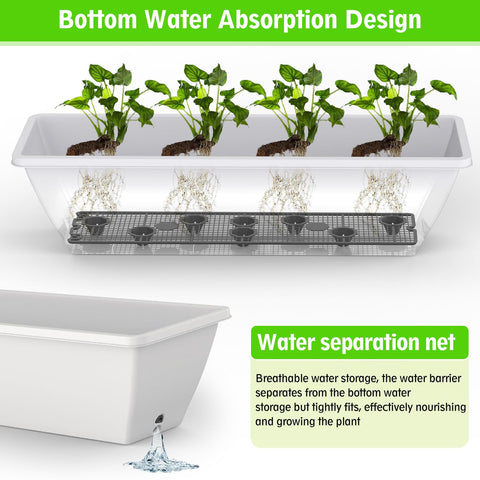 Tcevily large 24-inch planter box used indoors on a bright patio.