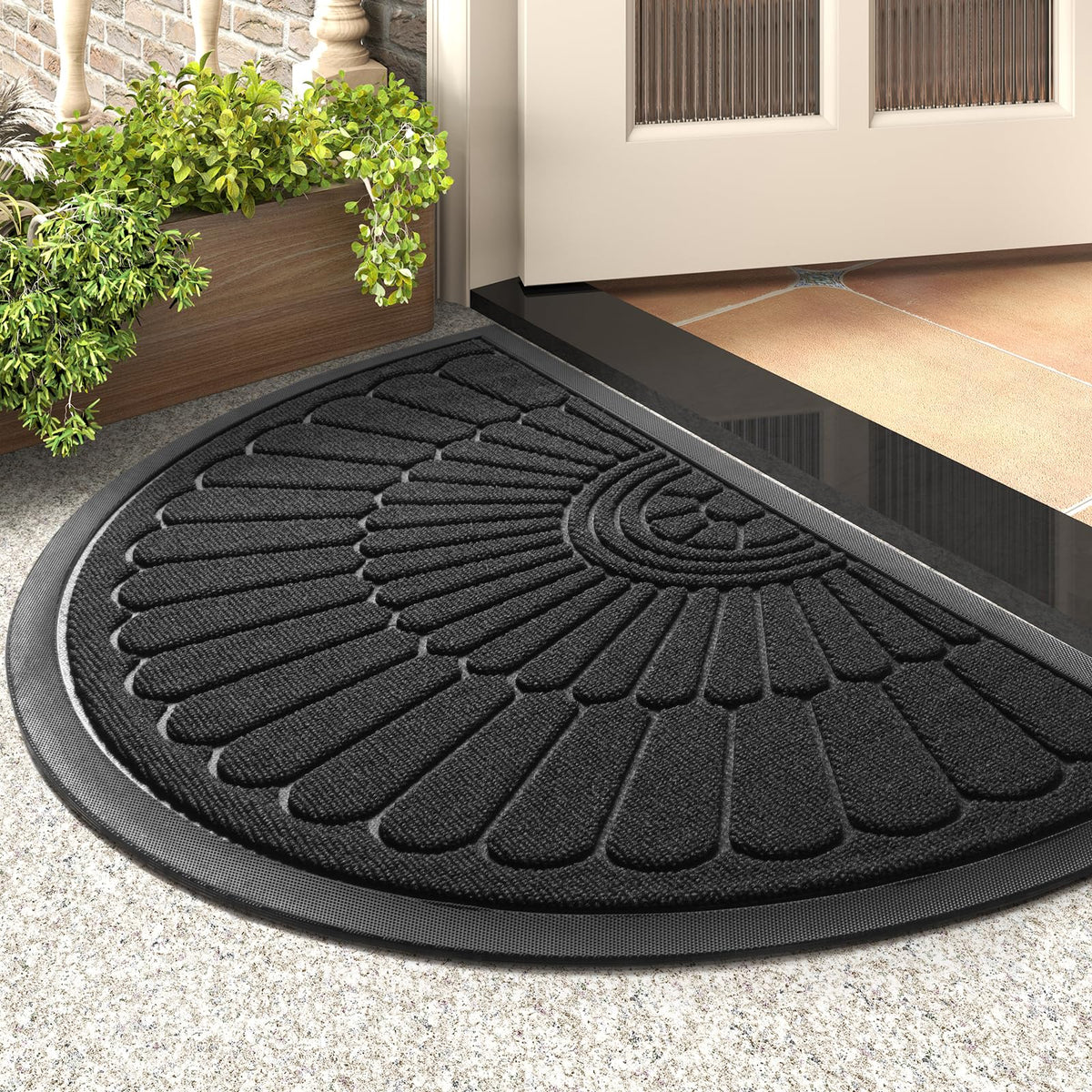 tchdio door mat outdoor entryway traps dirt and water for cleaner floors.