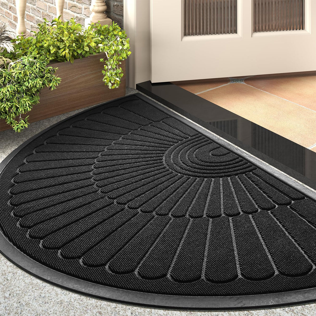 tchdio door mat outdoor indoor with durable rubber backing for weather resilience